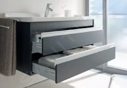 Duravit Ketho - Wastafelonderkast 480x1000x455 Mm, 2 Laden, Glanzend Wit KT664502222 -Badkamerartikelen Winkel 051fc27f316e0abe1a3394e6