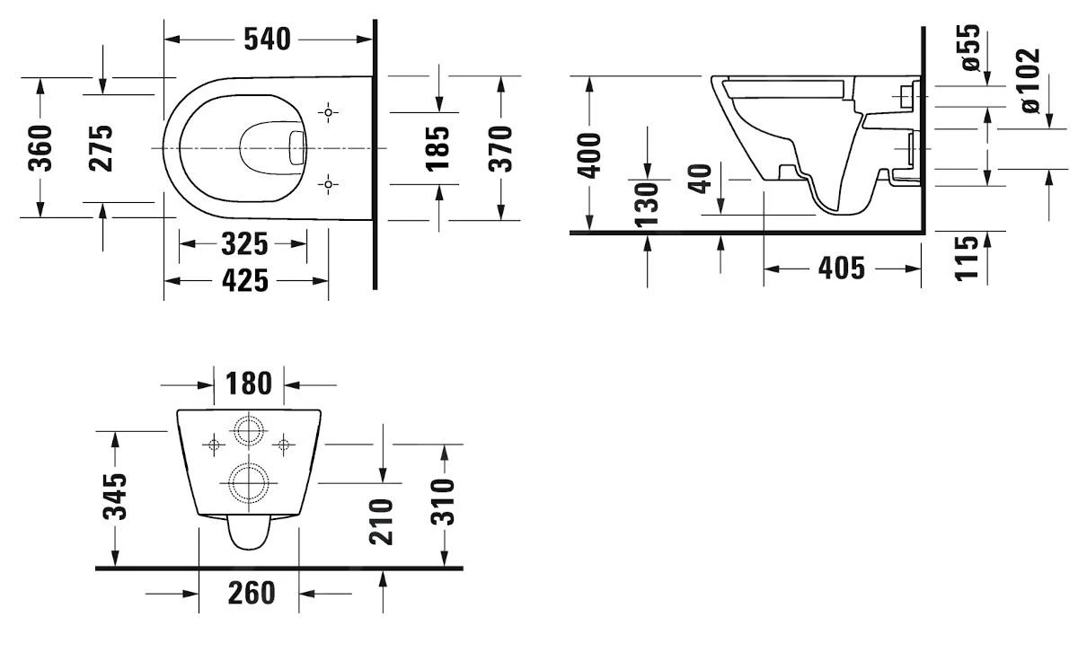 Duravit D-Neo - Hangend Toilet, Rimless, WonderGliss, Wit 25780900001 4 Duravit D-Neo - Hangend Toilet, Rimless, WonderGliss, Wit 25780900001 - Afbeelding 2
