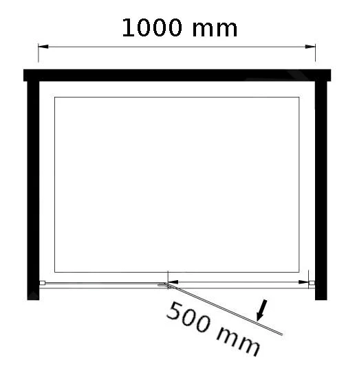 Lansanit LitLUX Brix - Pendel Douchedeur 1000 Mm, Links, Glanzend Aluminium/helder Glas H2Y-10L 4 Lansanit LitLUX Brix - Pendel Douchedeur 1000 Mm, Links, Glanzend Aluminium/helder Glas H2Y-10L - Afbeelding 2