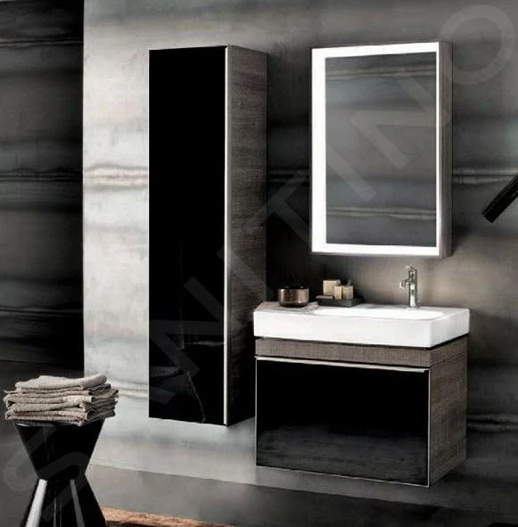 Geberit Citterio - Hoge Badkamerkast 1600x400 Mm, Glanzend Zwart/eik Grijsbruine 500.554.JJ.1 5 Geberit Citterio - Hoge Badkamerkast 1600x400 Mm, Glanzend Zwart/eik Grijsbruine 500.554.JJ.1 - Afbeelding 3