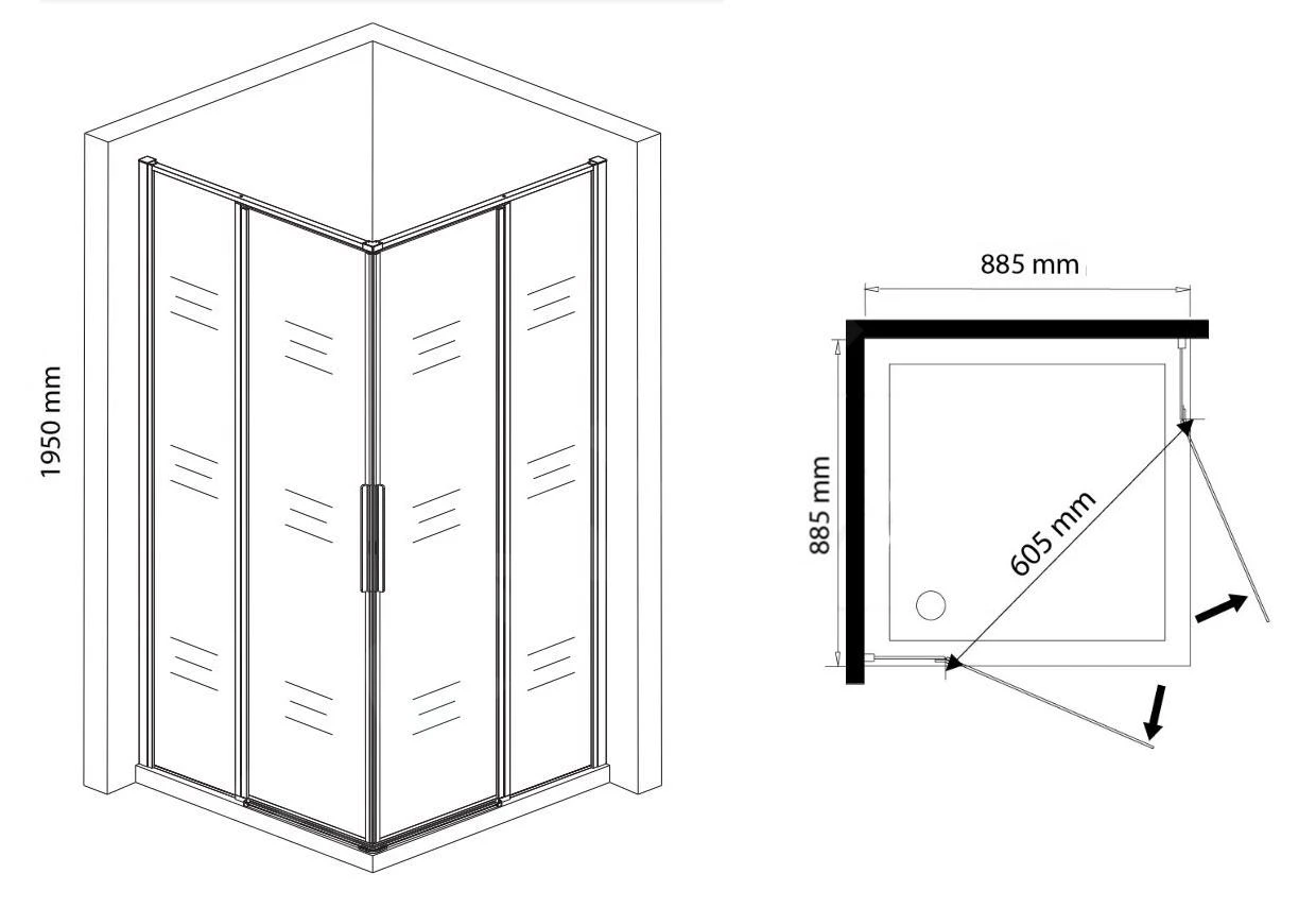 Lansanit LitLUX Slim Tadao - Douchecabine Black Line 900x900 Mm, Mat Zwart/helder Glas PRD99-B 3 Lansanit LitLUX Slim Tadao - Douchecabine Black Line 900x900 Mm, Mat Zwart/helder Glas PRD99-B - Afbeelding 2