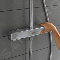 Hansgrohe Croma - Showerpipe Douchset Met Thermostaat, 1jet, Chroom 27630000 -Badkamerartikelen Winkel 115394d7cfa37d3909f92c5e