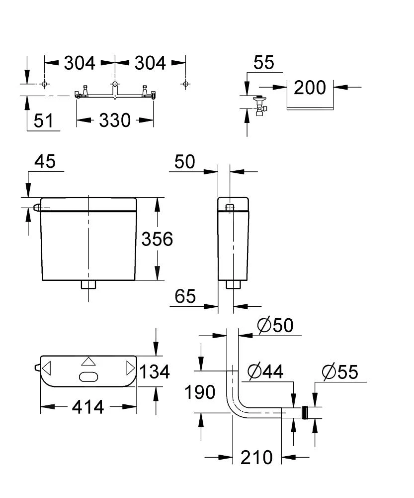 Grohe Toebehoren - Spoelreservoir 356x134mm, Alpine Wit 37355SH0 4 Grohe Toebehoren - Spoelreservoir 356x134mm, Alpine Wit 37355SH0 - Afbeelding 2