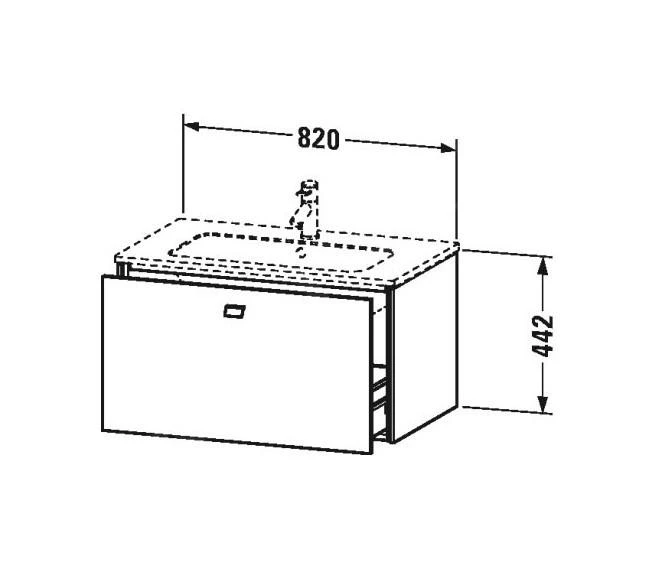 Duravit Brioso - Wastafelonderkast 442x820x479 Mm, 1 Lade, Glans Wit BR400202222 4 Duravit Brioso - Wastafelonderkast 442x820x479 Mm, 1 Lade, Glans Wit BR400202222 - Afbeelding 2