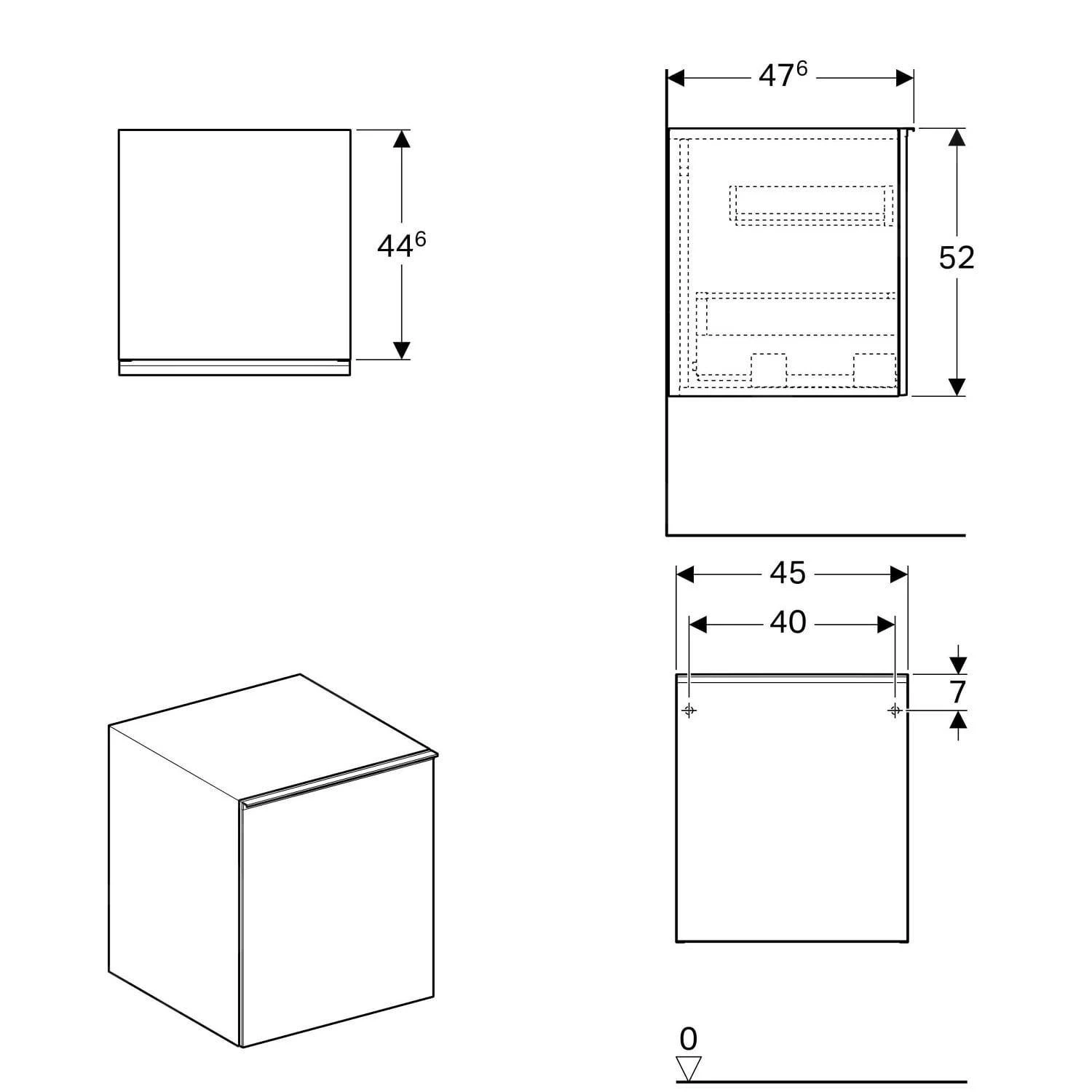 Geberit Acanto - Onderbouw Zijkast Met Interne Lade 450x520 Mm, Zwart 500.618.16.1 4 Geberit Acanto - Onderbouw Zijkast Met Interne Lade 450x520 Mm, Zwart 500.618.16.1 - Afbeelding 2