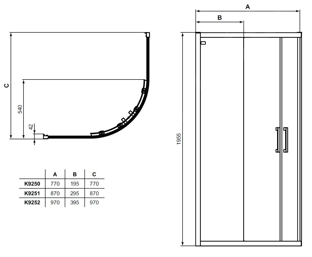 Ideal Standard Connect 2 - Douchecabine 1000x1000 Mm, Silver Bright/helder Glas K9252EO 4 Ideal Standard Connect 2 - Douchecabine 1000x1000 Mm, Silver Bright/helder Glas K9252EO - Afbeelding 2