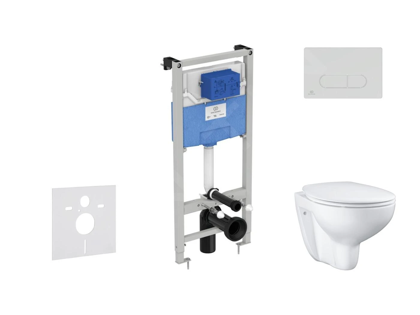 Ideal Standard ProSys - Toiletset- Inbouwreservoir, Closet, WC-zitting Bau Ceramic, Oleas M1 Bedieningsplaat, Rimless, SoftClose, Wit ProSys120M SP64 3 Ideal Standard ProSys - Toiletset- Inbouwreservoir, Closet, WC-zitting Bau Ceramic, Oleas M1 Bedieningsplaat, Rimless, SoftClose, Wit ProSys120M SP64