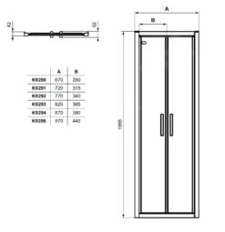 Ideal Standard Connect 2 - Douchedeur 1000 Mm, Zwart/helder Glas K9296V3 -Badkamerartikelen Winkel 241c7d52c1aa47134b784288 1