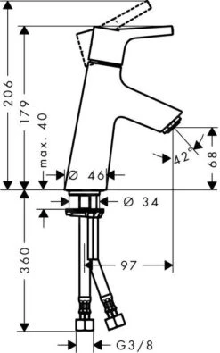 Hansgrohe Talis S - Wastafelkraan 80 Zonder Waste, Chroom 72012000 -Badkamerartikelen Winkel 24799c7ed60443dad3d176fc