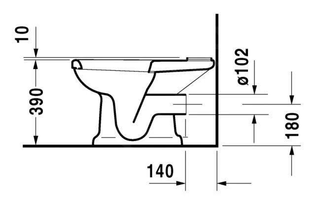 Duravit 1930 - Staande Duoblokpot, Afvoer Horizontaal, Wit 0227090000 5 Duravit 1930 - Staande Duoblokpot, Afvoer Horizontaal, Wit 0227090000 - Afbeelding 3