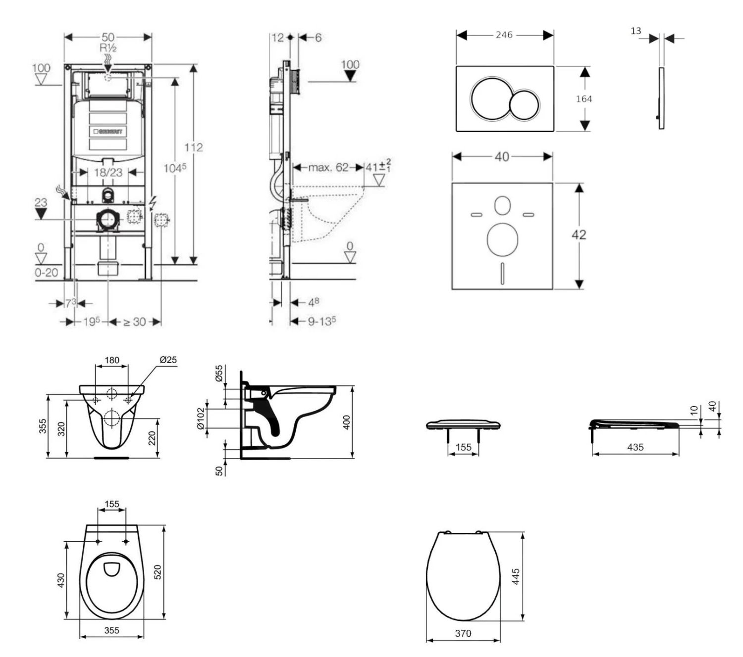 Geberit Duofix - Set Voorwandinstallatie, Closet Alpha Met WC-zitting, Bedieningspaneel Sigma01, Mat Chroom 111.300.00.5 NR3 4 Geberit Duofix - Set Voorwandinstallatie, Closet Alpha Met WC-zitting, Bedieningspaneel Sigma01, Mat Chroom 111.300.00.5 NR3 - Afbeelding 2