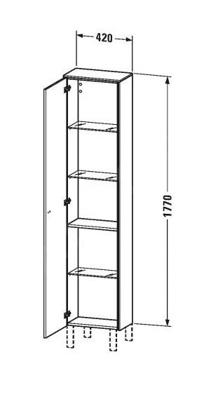 Duravit Brioso - Hoge Kast 1770x420x240 Mm, Links, Glanzend Wit BR1320L2222 4 Duravit Brioso - Hoge Kast 1770x420x240 Mm, Links, Glanzend Wit BR1320L2222 - Afbeelding 2