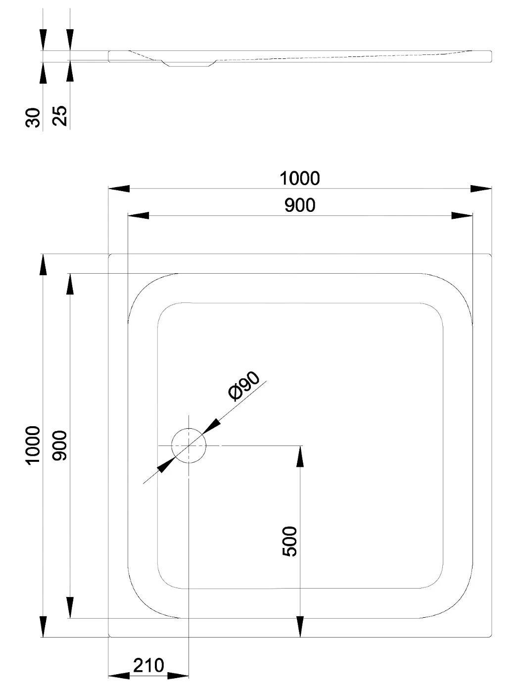 Bette Ultra - Douchebak 1000x1000 Mm, Anti-Slip, BetteGlaze Plus, Wit 5940-000AR,PLUS 4 Bette Ultra - Douchebak 1000x1000 Mm, Anti-Slip, BetteGlaze Plus, Wit 5940-000AR,PLUS - Afbeelding 2