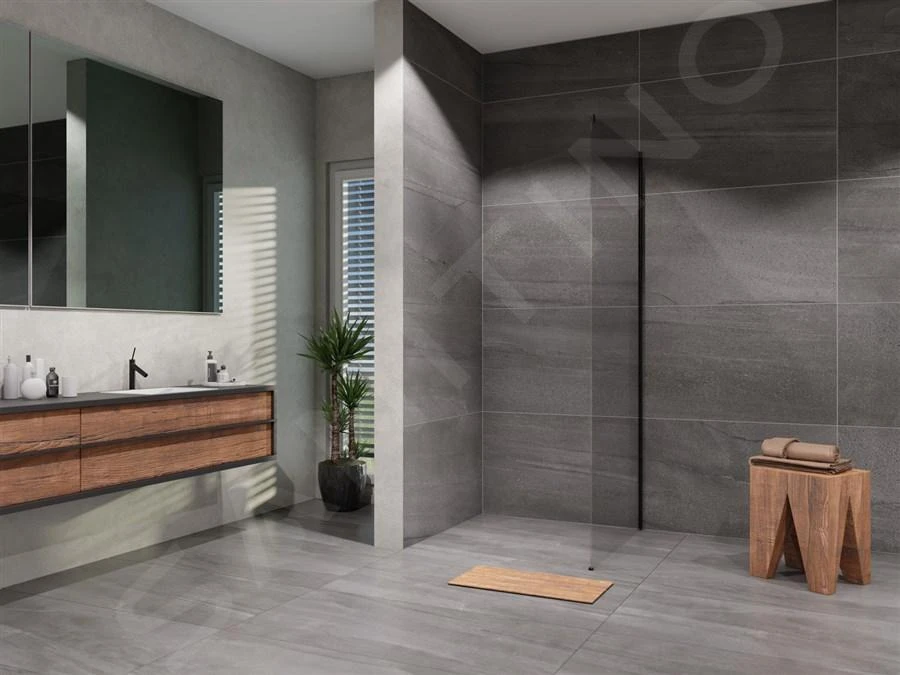 Lansanit LitLUX Slim Alvaro - Vaste Douchewand Black Line 800 Mm, Helder Glas SPZD80-B 3 Lansanit LitLUX Slim Alvaro - Vaste Douchewand Black Line 800 Mm, Helder Glas SPZD80-B