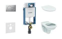 Geberit Kombifix - Set Voorwandinstallatie, Closet Alpha Met WC-zitting, SIGMA01 Bedieningsknop, Mat Chroom 110.302.00.5 ND3