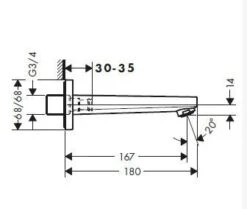 Hansgrohe Metropol - Baduitloop, Chroom 32542000 -Badkamerartikelen Winkel 3a3c65ad9c240b513fccb0f8