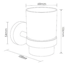 Kielle Aura - Tandenborstelhouder, Mat Glas/chroom 40002010 -Badkamerartikelen Winkel 417d2eb57a1a2f7bb5914b34