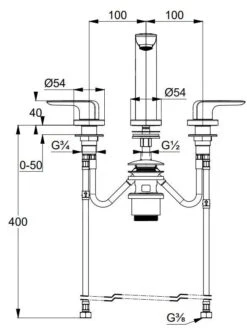 Kludi Ameo - Wastafelkraan, 3-gats, Chroom 413930575 -Badkamerartikelen Winkel 428965a92ea6c2be9a26c50a
