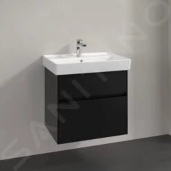 Villeroy & Boch Collaro - Wastafelkast, 604x546x444 Mm, 2 Laden, Mat Zwart C00900PD -Badkamerartikelen Winkel 43428e3ffeb07e060e5db618