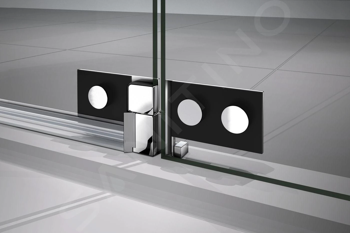 Lansanit LitLUX Brix - Pendel Douchedeur 1000 Mm, Links, Glanzend Aluminium/helder Glas H2Y-10L 7 Lansanit LitLUX Brix - Pendel Douchedeur 1000 Mm, Links, Glanzend Aluminium/helder Glas H2Y-10L - Afbeelding 5