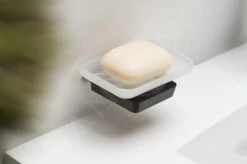 Sapho Zen - Zeepschaal Met Houder, Melkglas/zwart 166459 -Badkamerartikelen Winkel 4b2d8c7ff2cec59dda9923de