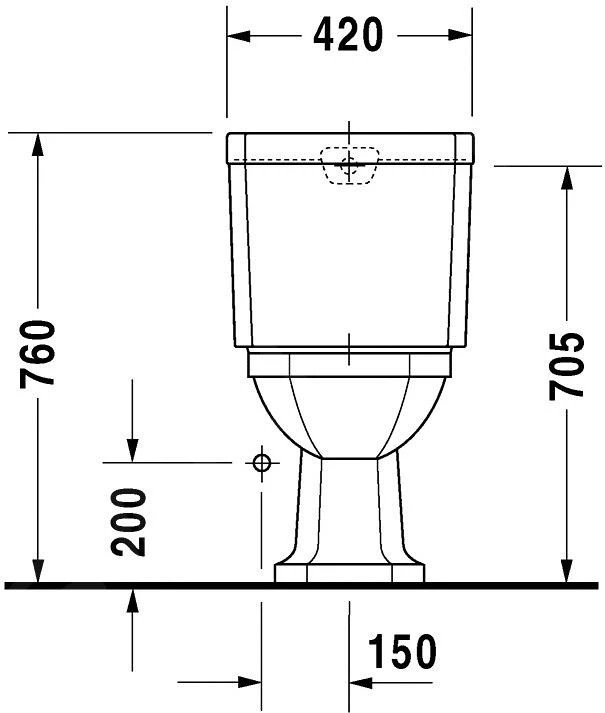Duravit 1930 - Staande Duoblokpot, Afvoer Horizontaal, Wit 0227090000 7 Duravit 1930 - Staande Duoblokpot, Afvoer Horizontaal, Wit 0227090000 - Afbeelding 5