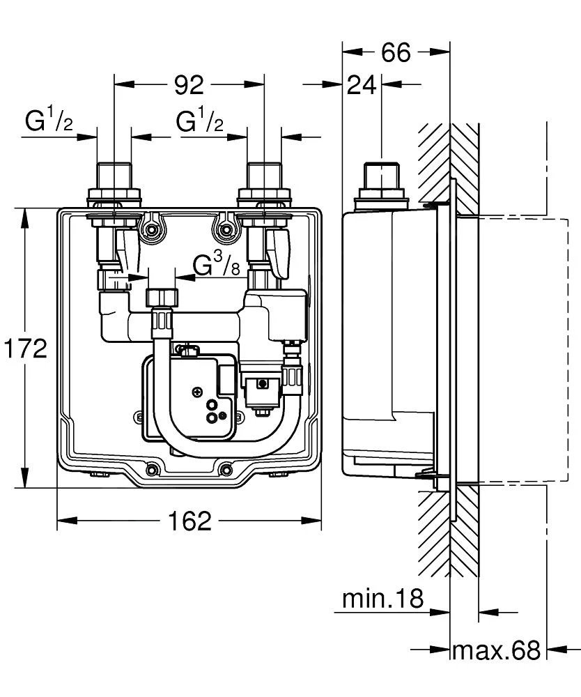 Grohe Inbouwdelen - Inbouwbox Voor Elektronische Wastafelkraan 36336001 4 Grohe Inbouwdelen - Inbouwbox Voor Elektronische Wastafelkraan 36336001 - Afbeelding 2