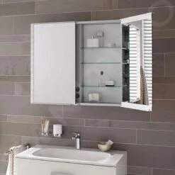 Keuco Royal Match - Spiegelkast Met LED-verlichting, Inbouw, 800x700x149 Mm, Zilver Geanodiseerd 12812171311 -Badkamerartikelen Winkel 567714d8181f01f906377373