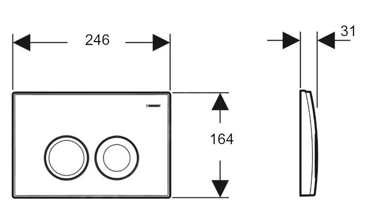 Geberit Delta25 - Bedieningsplaat, Mat Chroom 115.125.46.5 4 Geberit Delta25 - Bedieningsplaat, Mat Chroom 115.125.46.5 - Afbeelding 2
