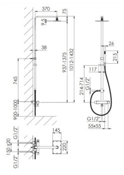 Steinberg 160 - Doucheset Met Thermostaat, 145x220 Mm, Rose Goud 160 2721 RG -Badkamerartikelen Winkel 5ba7feec8584a52f32a48163