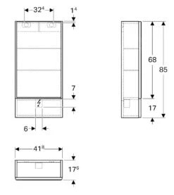 Geberit Selnova Square - Spiegelkast 850x418x176 Mm, 2 Deuren, Glanzend Wit 500.155.01.1 -Badkamerartikelen Winkel 5c2afd365174c37f95983d99