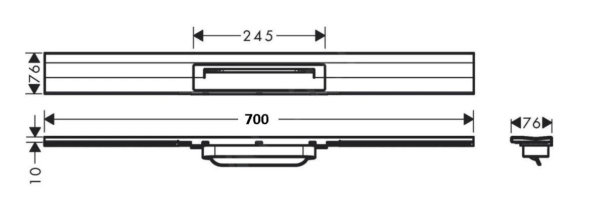 Hansgrohe RainDrain Flex - Douchegoot Met Rvs Rooster 700, Wandmodel, Inkortbaar, Geborsteld Brons 56050140 4 Hansgrohe RainDrain Flex - Douchegoot Met Rvs Rooster 700, Wandmodel, Inkortbaar, Geborsteld Brons 56050140 - Afbeelding 2