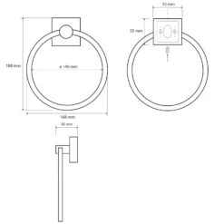 Sapho X-SQUARE - Handdoekring, Chroom XQ406 -Badkamerartikelen Winkel 60f15a0be03f92f05e8659ed