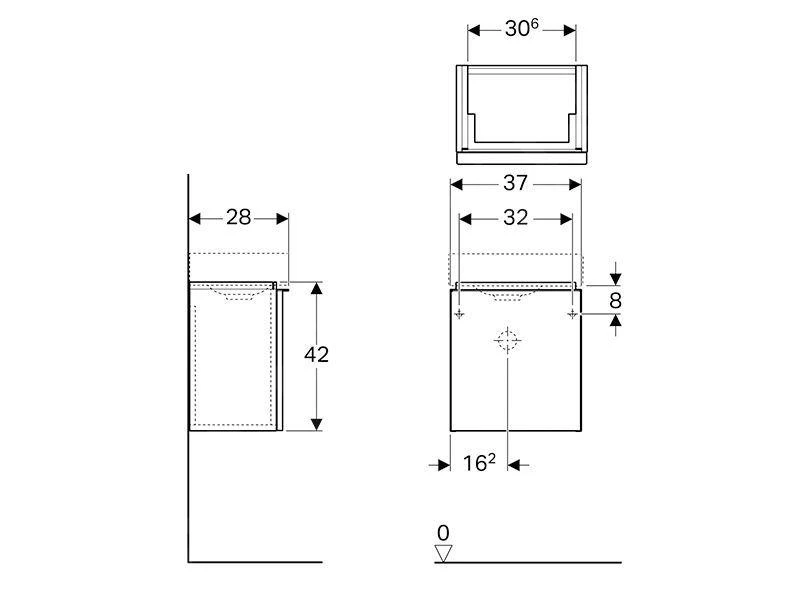 Geberit ICon - Fontein Onderkast 380 Mm, Mat Wit 841037000 4 Geberit ICon - Fontein Onderkast 380 Mm, Mat Wit 841037000 - Afbeelding 2