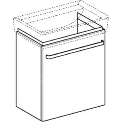 Geberit Selnova Compact - Wastafelkast, 550x367x604 Mm, 1 Deur, Licht Grijs 501.493.00.1 -Badkamerartikelen Winkel 66affdff4ec649818b45c9fc