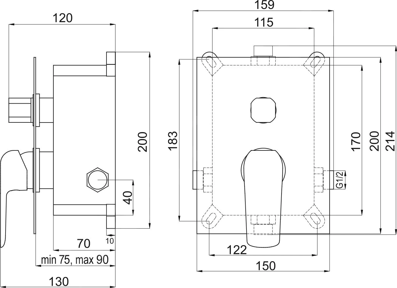 Novaservis Nobless Tina - Inbouwkraan Tina Voor 2 Functies Met Binnenwerk, Zwart Mat BOX38051R,5 4 Novaservis Nobless Tina - Inbouwkraan Tina Voor 2 Functies Met Binnenwerk, Zwart Mat BOX38051R,5 - Afbeelding 2