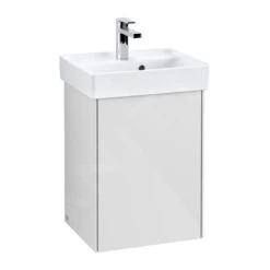 Villeroy & Boch Collaro - Wastafelonderkast, 410x546x344 Mm, 1 Deur, Scharnieren Rechts, Glossy White C00501DH