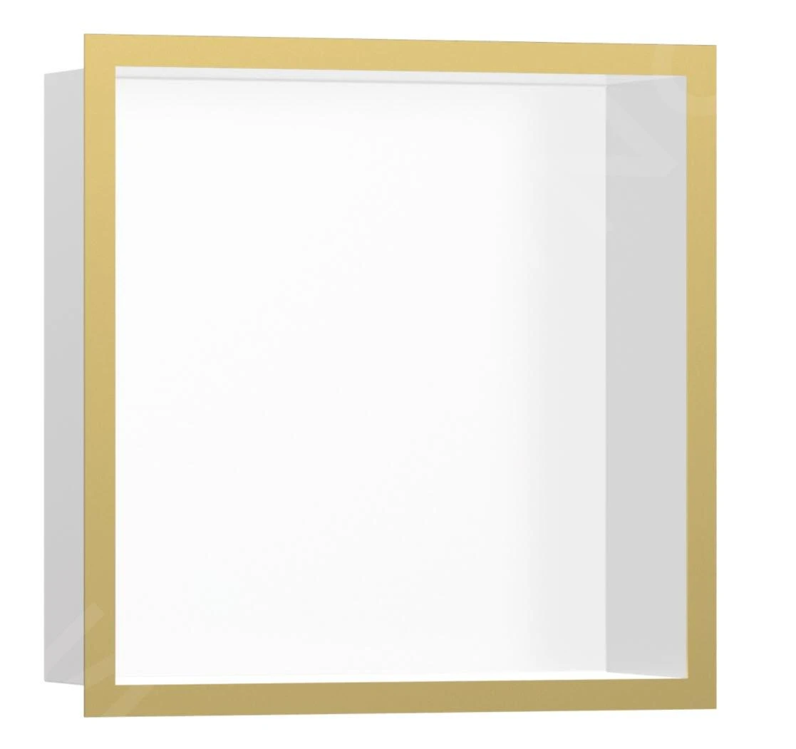 Hansgrohe XtraStoris Individual - Inbouwnis Met Designlijst, 300x300x100 Mm, Mat Wit/gepolijst Goud 56099990 3 Hansgrohe XtraStoris Individual - Inbouwnis Met Designlijst, 300x300x100 Mm, Mat Wit/gepolijst Goud 56099990