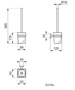 Ideal Standard IOM Square - Closetborstelgarnituur, Mat Glas/chroom E2194AA -Badkamerartikelen Winkel 6fdb5d6f28187e42ccac21d4