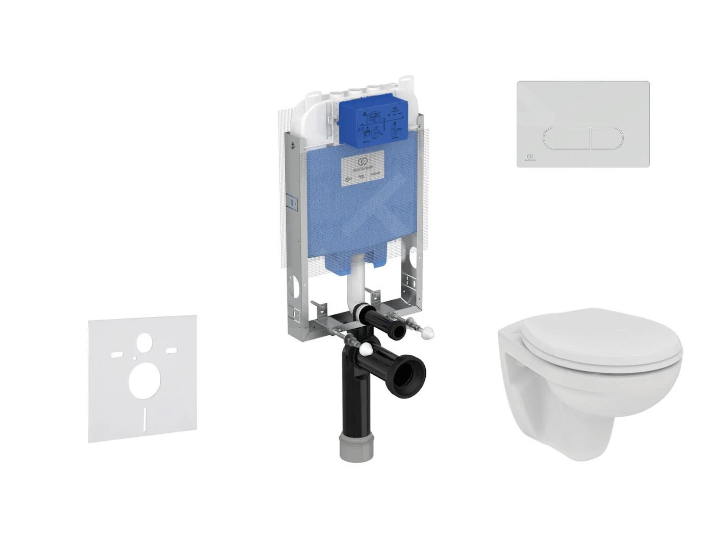 Ideal Standard ProSys - Toiletset- Inbouwreservoir, Closet, WC-zitting Eurovit, Oleas M1 Bedieningsplaat, Rimless, Softclose, Mat Chroom ProSys80M SP125 3 Ideal Standard ProSys - Toiletset- Inbouwreservoir, Closet, WC-zitting Eurovit, Oleas M1 Bedieningsplaat, Rimless, Softclose, Mat Chroom ProSys80M SP125