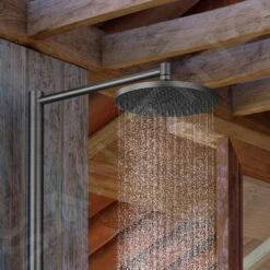 Axor Starck - Doucheset Met Kraan, Diameter 24 Cm, 1 Straalsoort, Geborsteld Zwart Chroom 12670340 -Badkamerartikelen Winkel 744ead044fe8c4cd7fbffec7