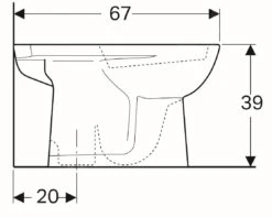 Geberit Selnova - Staande Toiletpot, Bodemafval, 670x360 Mm, Wit 500.281.01.1 -Badkamerartikelen Winkel 74b68b539352c20420434eba
