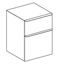 Geberit Smyle Square - Zijkast, 2 Laden, Zand Grijs 500.357.JL.1 -Badkamerartikelen Winkel 7536f83bad49d5cd26ee880d