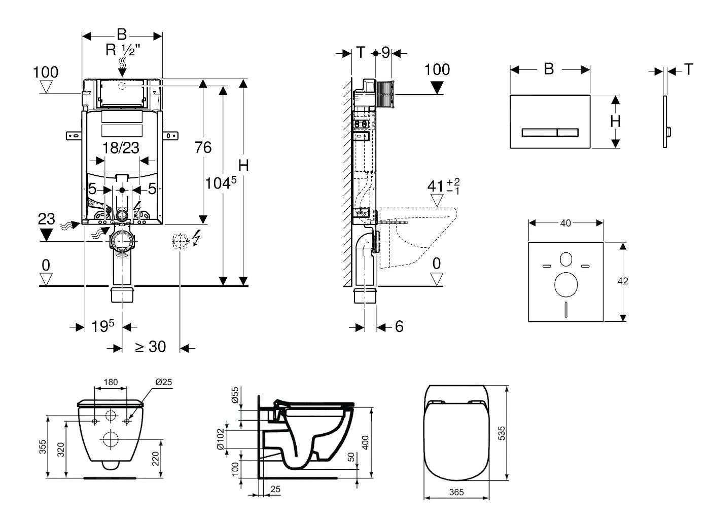 Geberit Kombifix - Inbouwreservoir Voor Hangend Toilet Met SIGMA50 Bedieningsknop, Alpine Wit + Ideal Standard Tesi - Hangend Toilet En Wc-bril 110.302.00.5 NF8 4 Geberit Kombifix - Inbouwreservoir Voor Hangend Toilet Met SIGMA50 Bedieningsknop, Alpine Wit + Ideal Standard Tesi - Hangend Toilet En Wc-bril 110.302.00.5 NF8 - Afbeelding 2