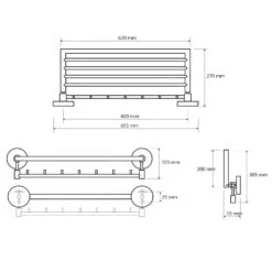 Sapho X-Round - Handdoekrek Neerklapbaar, Lengte 650 Mm, Chroom XR422 -Badkamerartikelen Winkel 7cbb8a4260b7969cfd5b9944