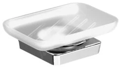 Sapho Zen - Zeepschaal Met Houder, Melkglas/chroom 161003