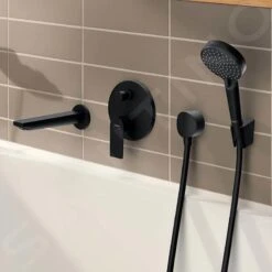 Hansgrohe Rebris E - Baduitloop, Mat Zwart 72431670 -Badkamerartikelen Winkel 7ee1f8d986f2807274303a60