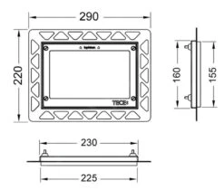 Tece TECEnow - Montageframe Voor Vlakke Inbouw Van Bedieningsplaten, Zwart 9240647 -Badkamerartikelen Winkel 81a0d2a95cfb382102d1b86f