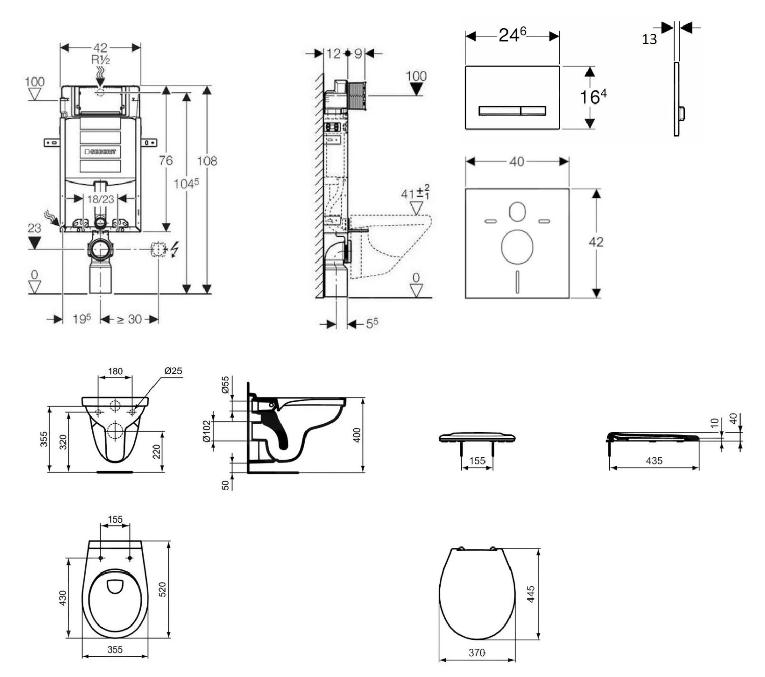 Geberit Kombifix - Set Voorwandinstallatie, Closet Alpha Met WC-zitting, SIGMA50 Bedieningsknop, Alpine Wit 110.302.00.5 NR8 4 Geberit Kombifix - Set Voorwandinstallatie, Closet Alpha Met WC-zitting, SIGMA50 Bedieningsknop, Alpine Wit 110.302.00.5 NR8 - Afbeelding 2
