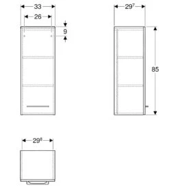 Geberit Selnova Square - Spiegelkast 850x330x297 Mm, 1 Deur, Glanzend Wit 501.276.00.1 -Badkamerartikelen Winkel 893f913432fd861300baf348
